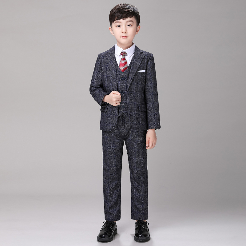 Autumn new children's small suit boys' suit jacket photography performance handsome flower girl dress suit wholesale