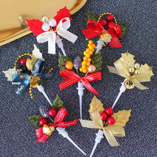 Christmas cake decoration card grass ring leaf sika deer Christmas tree gift bag birthday baking dessert table flag