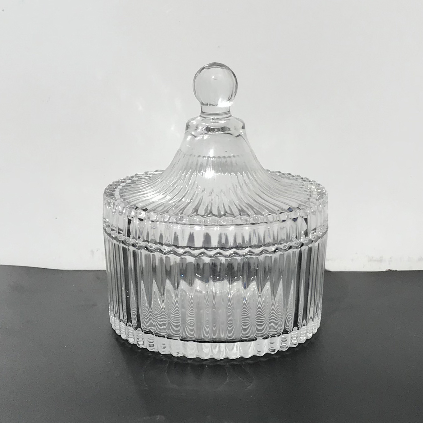 Transparent glass sugar jar storage jar candy jar wedding jar wax glass jar with lid glassware factory wholesale