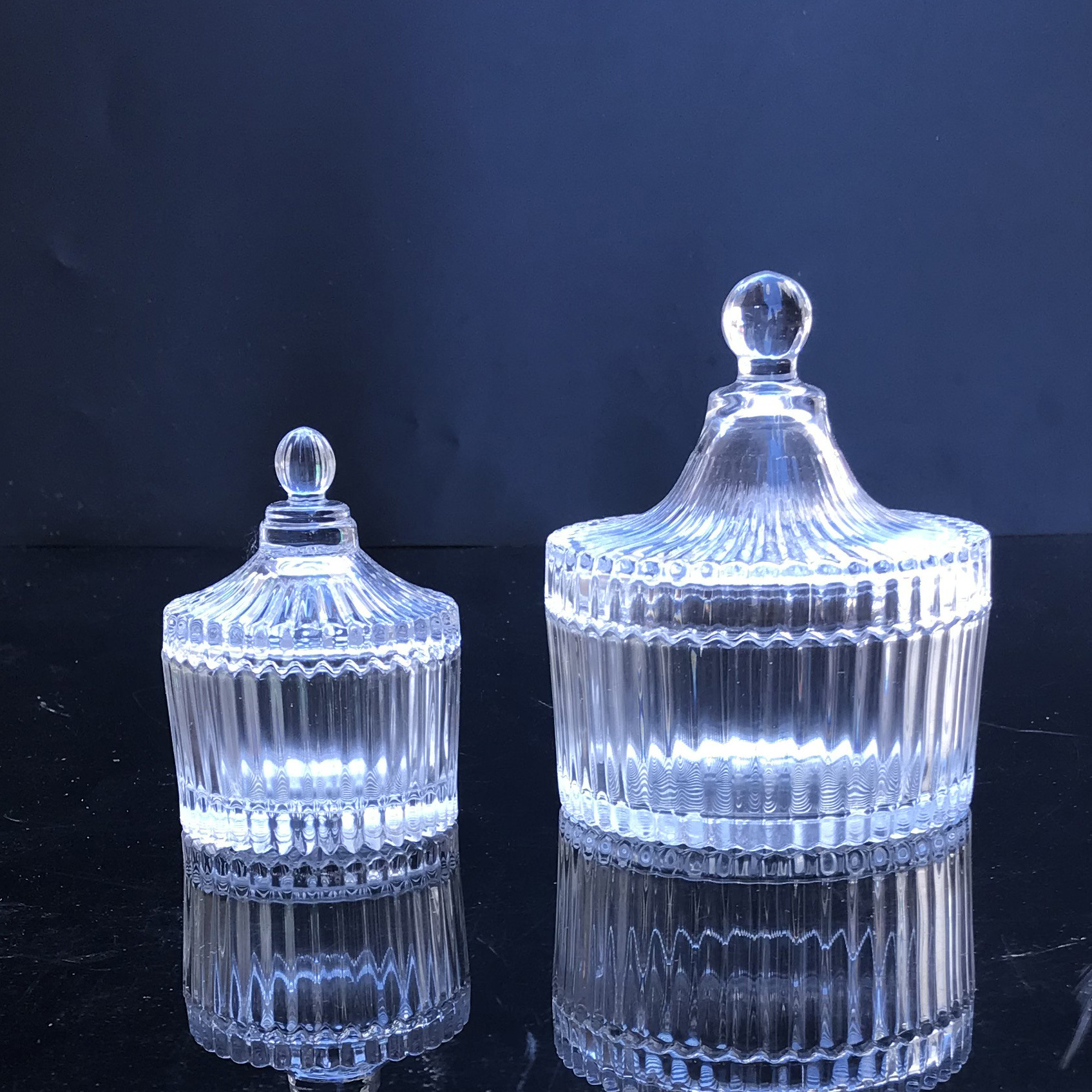 Transparent glass sugar jar storage jar candy jar wedding jar wax glass jar with lid glassware factory wholesale