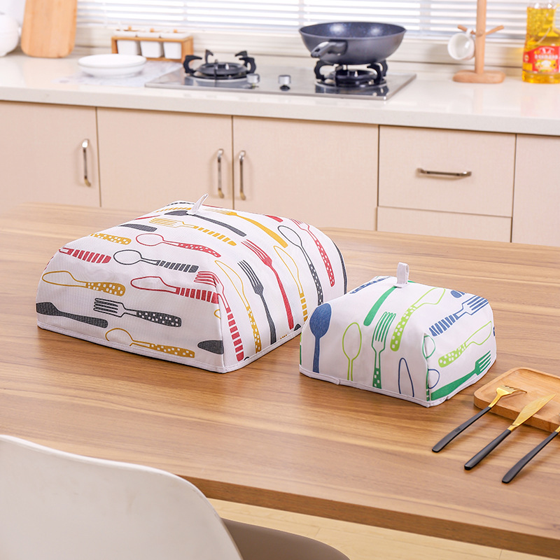 E201-2 Kitchen Heat Preservation Dish Cover Creative Foldable Square Food Cover Aluminum Foil Food Cover Dust Cover for Dining Table