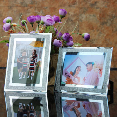 Cross-border manufacturers directly supply crystal sand glass photo frame 6 inch 10 inch simple light luxury photo frame table wholesale