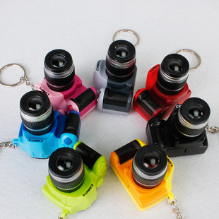 Student Winter Holiday Necklace Camera Pendant Mobile Phone Case Creative Simulation SLR Camera LED Luminous Sound Keychain