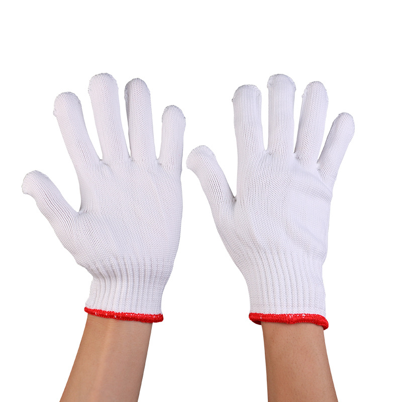 Labor gloves nylon cotton yarn cotton gloves handling work thick protective gloves non-slip nylon gloves wholesale