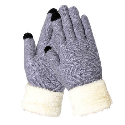 Japanese Style Casual Women's Wool Gloves Wool Mouth Warm Clothing Finger Gloves Touch Screen Cold-proof Jacquard