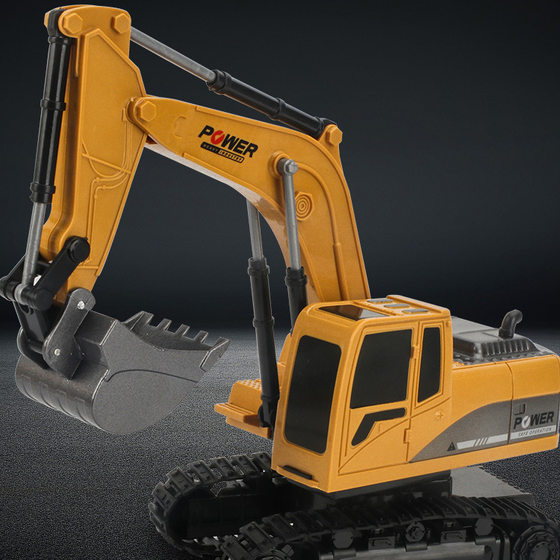 Children's alloy remote control excavator toy car 6-way electric engineering car excavator toy wholesale stall remote control car