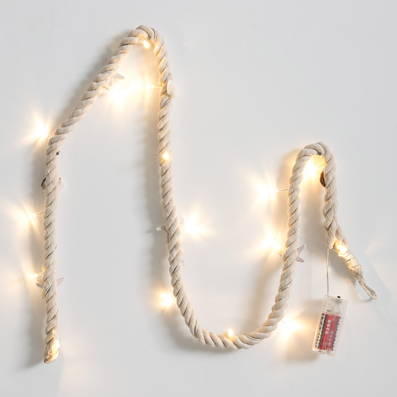 LED Christmas Holiday Light String Ocean Wind Shell Starfish Cotton Rope Decorative Lights Bedroom Dining Room Lights Battery Lights