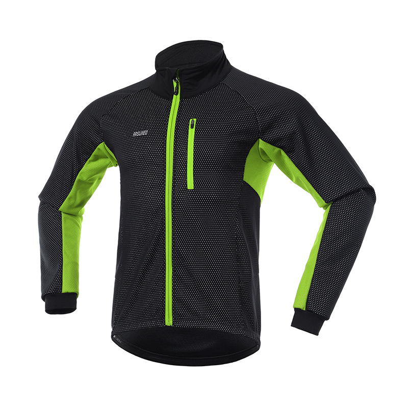 Autumn and winter three-layer composite fleece cycling clothing top windproof warm bicycle pants 20A split