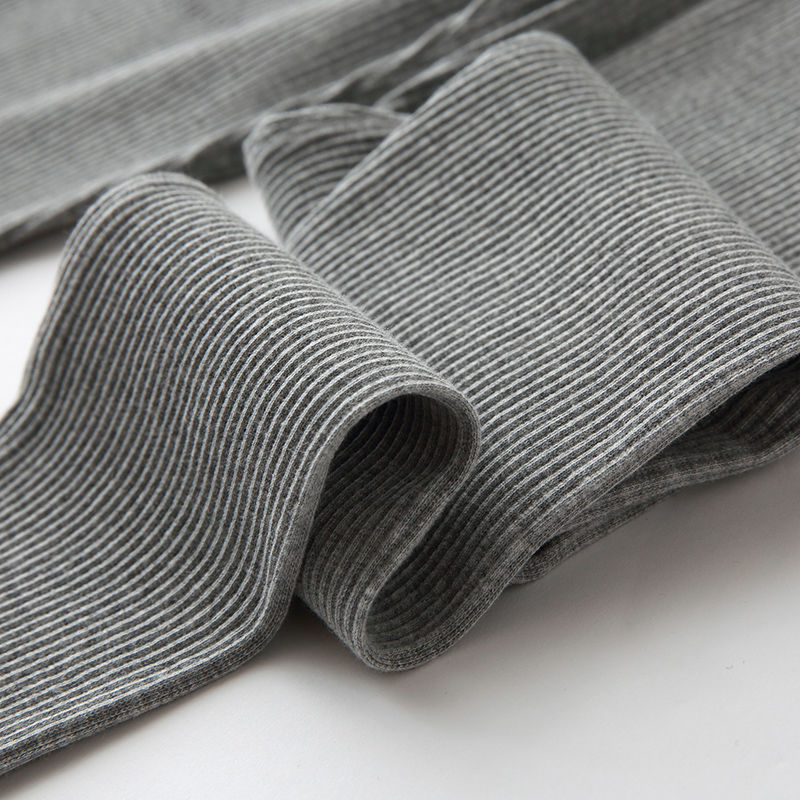 Grey Cropped Pants Women's Thin Outer Wear 2024 Spring and Autumn New Cotton High Waist Threaded Leggings