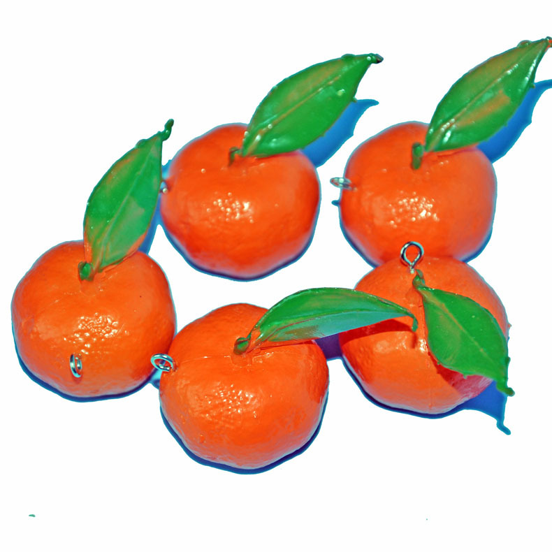 Creative personality foreign trade simulation fruit and vegetable model orange model keychain pendant gift 2 yuan store goods