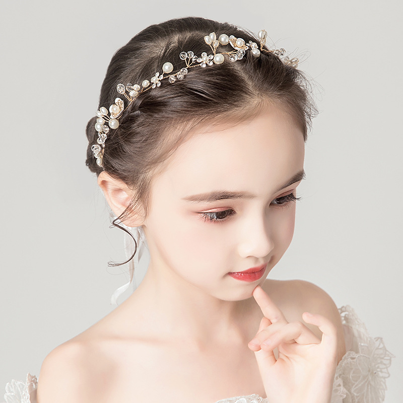Children's Headwear Headdress Flower Wreath Set Girls' Hair Accessories Princess Headband Girls' Hair Band Flower Girl Performance Accessories