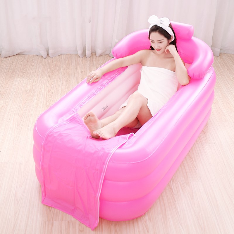 Cross-border Bath Bucket Adult Folding Household Inflatable Bathtub Bath Bucket Shake Tone Thickened Children Bath Bucket