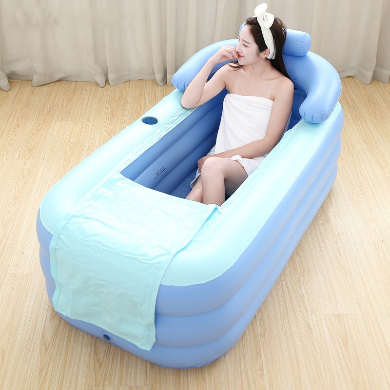 Cross-border Bath Bucket Adult Folding Household Inflatable Bathtub Bath Bucket Shake Tone Thickened Children Bath Bucket