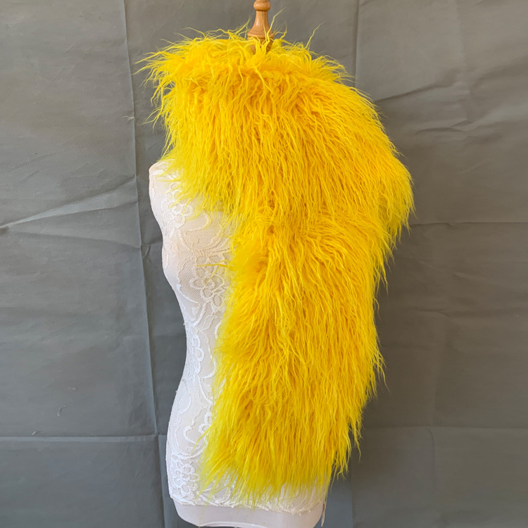 Foreign trade Winter nightclub party plush European and American fashion imitation beach wool lamb fur long alternative scarf shawl