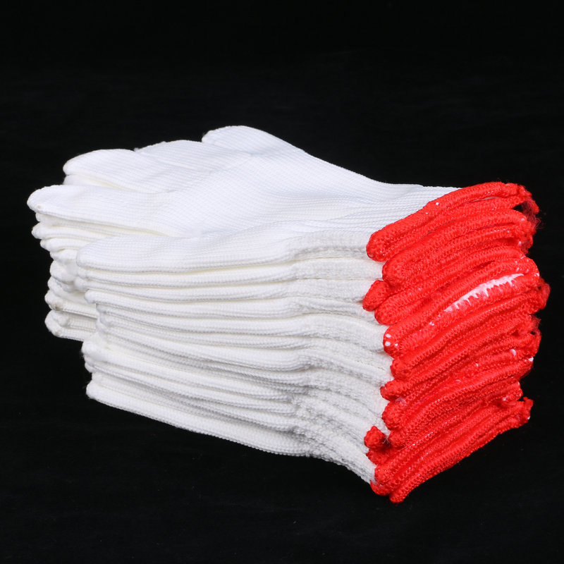 Labor gloves nylon cotton yarn cotton gloves handling work thick protective gloves non-slip nylon gloves wholesale