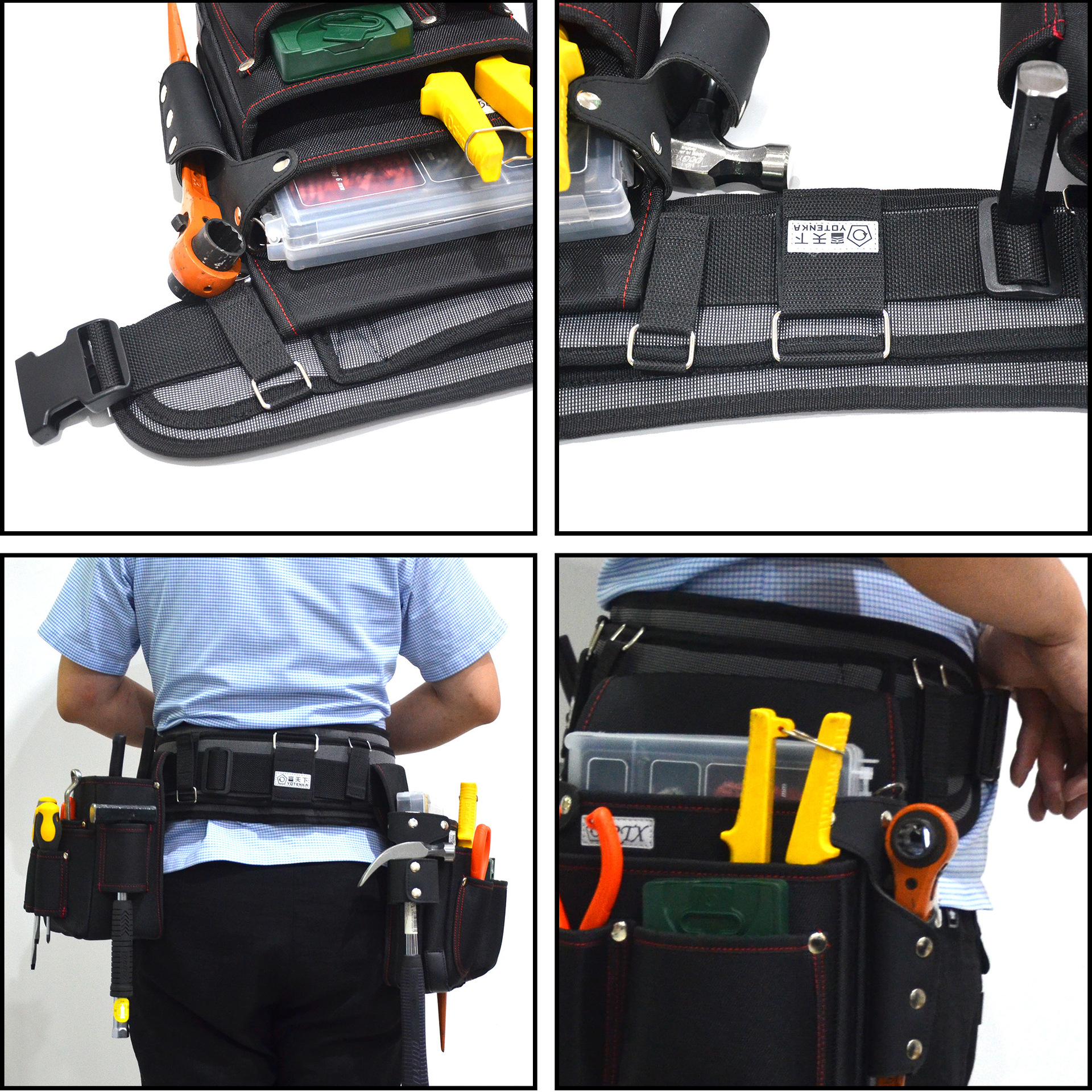 Special Auxiliary Belt for Electricians High-altitude Work Climbing Pole Outdoor Construction Oxford Cloth Safety Tool Belt