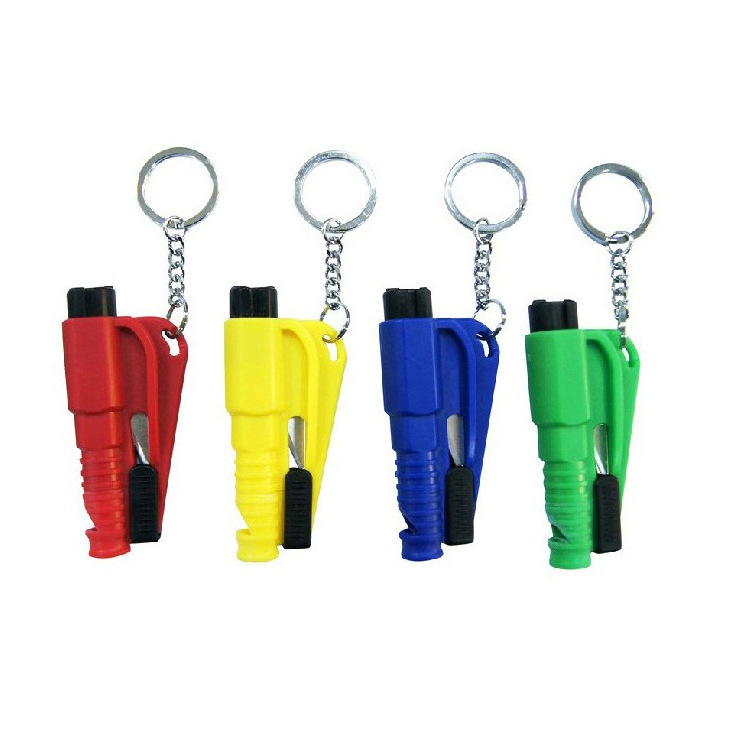 Factory direct sale keychain safety hammer wholesale printable LOGO car window breaker car mini safety hammer