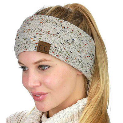 European and American knitted hair band wool variegated colored dot yarn headband C head cover autumn and winter empty top hat women's twist hair accessories