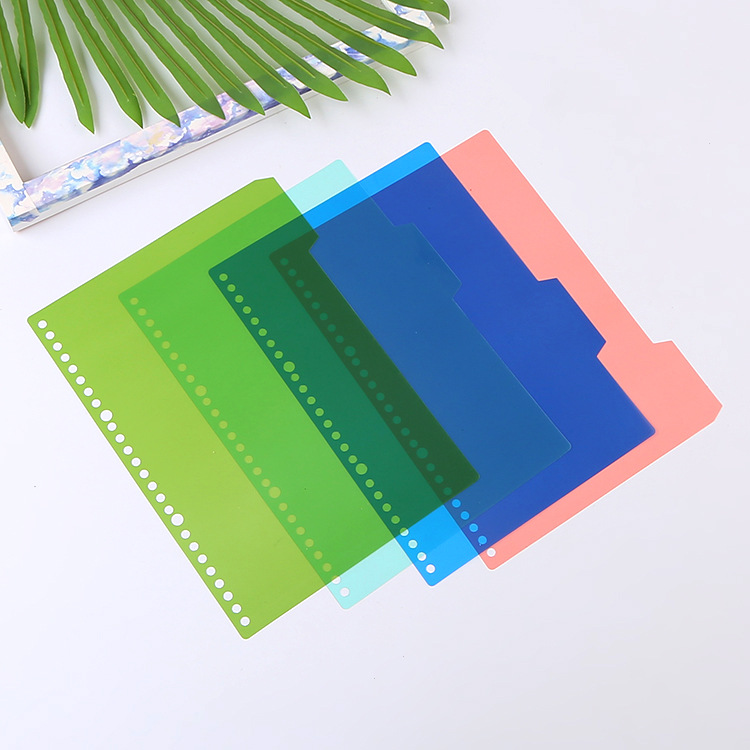 4-color PP loose-leaf index separator A4B5 notebook separator tab A5 subject error correction classification page