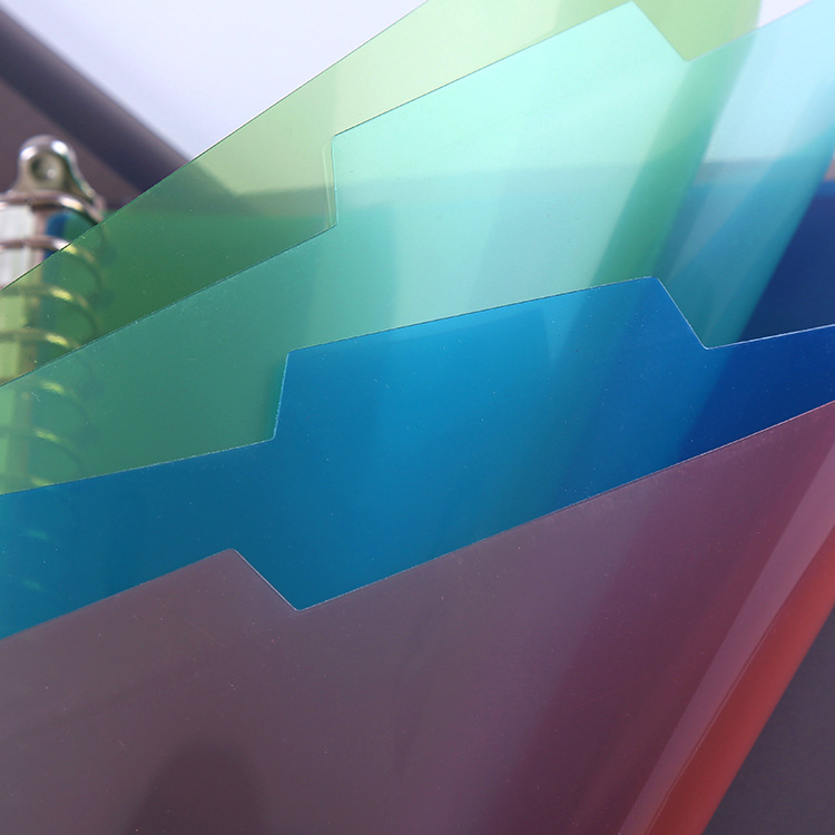 4-color PP loose-leaf index separator A4B5 notebook separator tab A5 subject error correction classification page