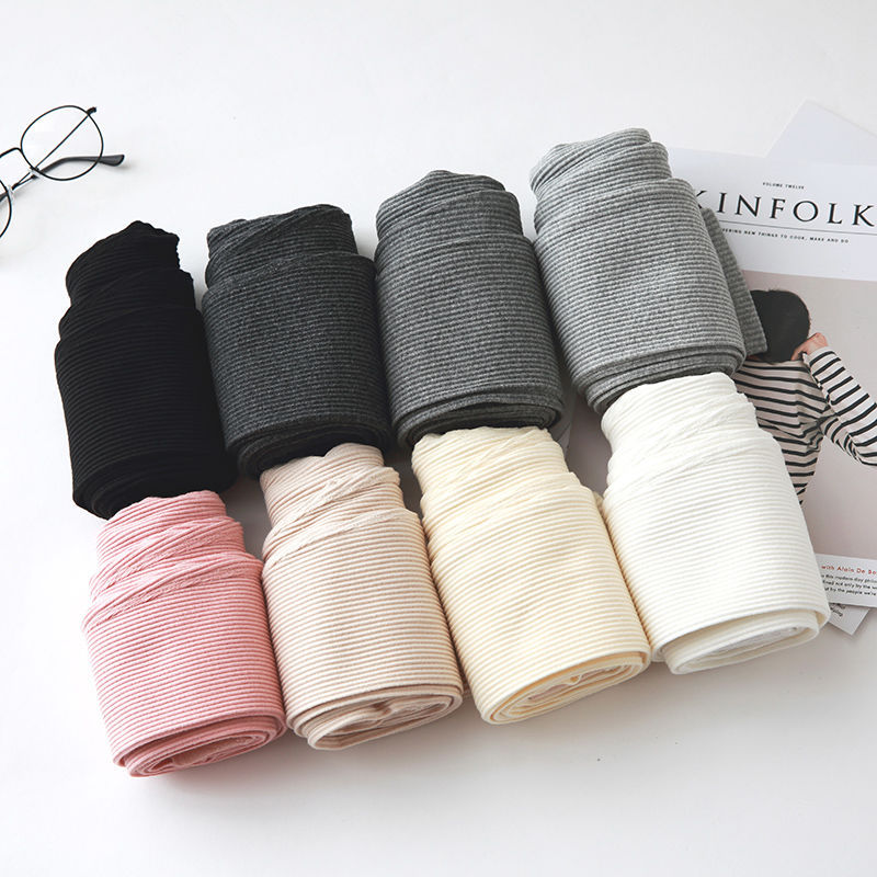 Grey Cropped Pants Women's Thin Outer Wear 2024 Spring and Autumn New Cotton High Waist Threaded Leggings
