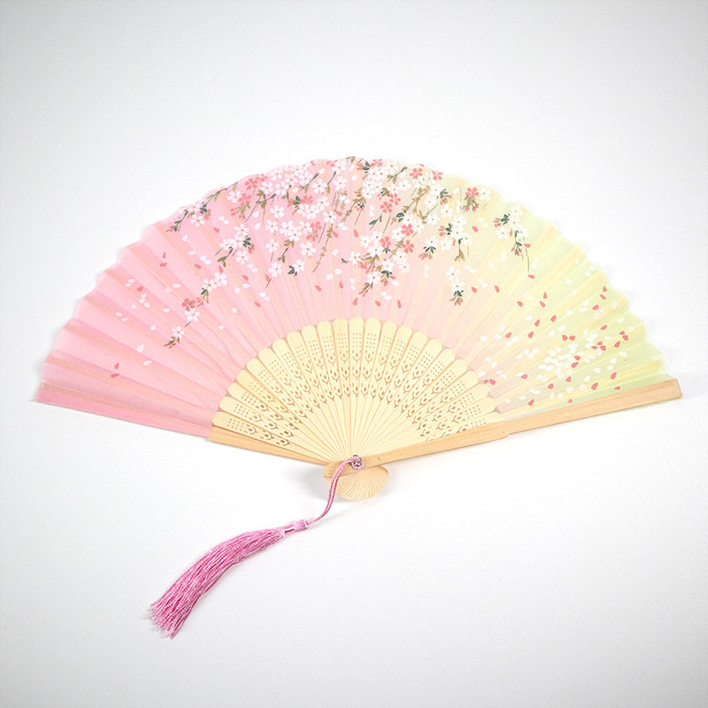 Classical Dancing Bamboo Green Folding Fan Female Chinese Antique Fan Folding Fan Student Gift Customizable