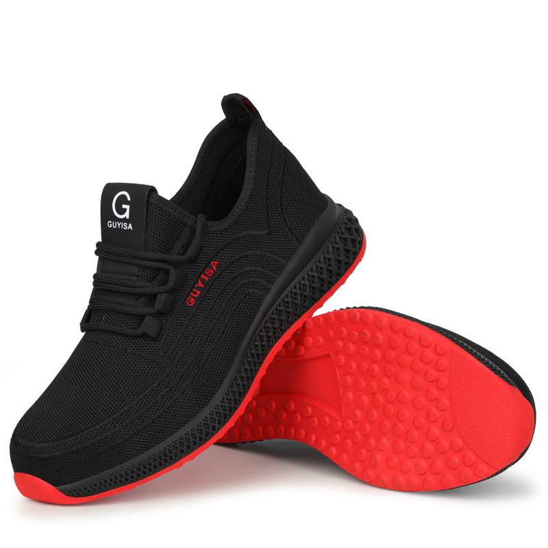 Cross-border safety shoes men's anti-smashing anti-piercing flying woven comfortable wear-resistant lightweight construction site safety protection work shoes