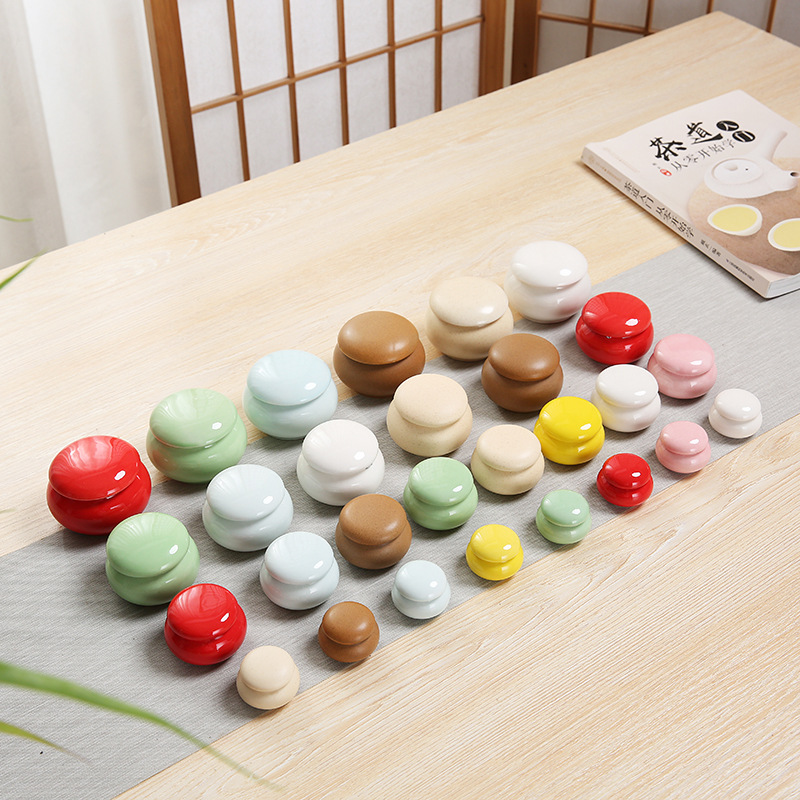 Small size mini glaze ceramic jar medicine jar tea jar fragrant powder ointment jar sealed gourd jar gift box
