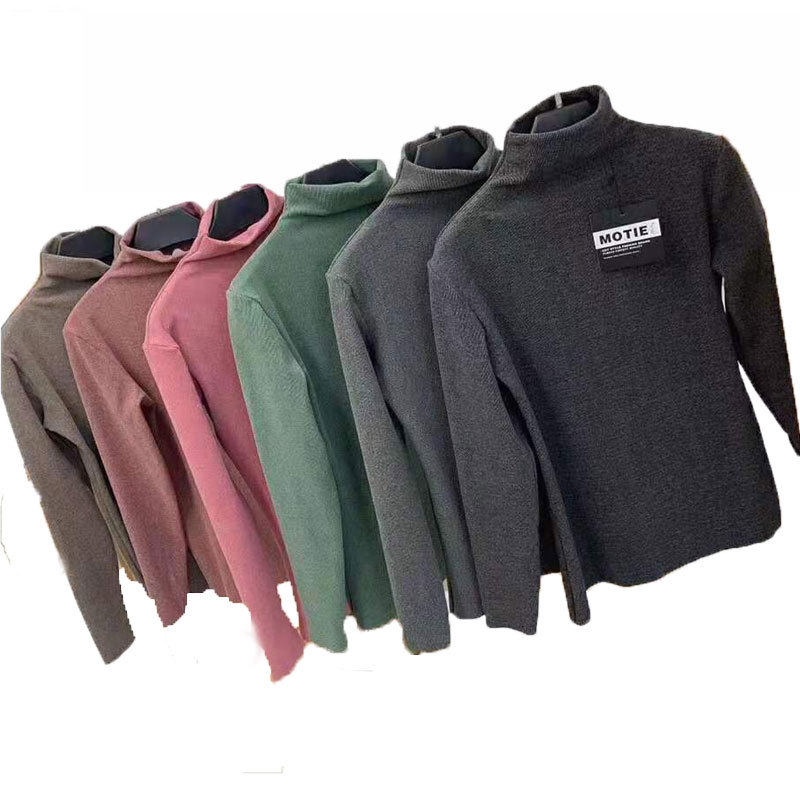 MOTIE cationic bottoming shirt 2023 autumn and winter half high collar Korean version of warm elastic sweater casual wholesale