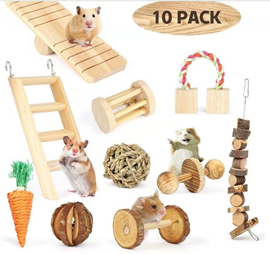 Amazon hot sale popular pet toy hamster rabbit Dutch pig parrot play molar supplies combination suit