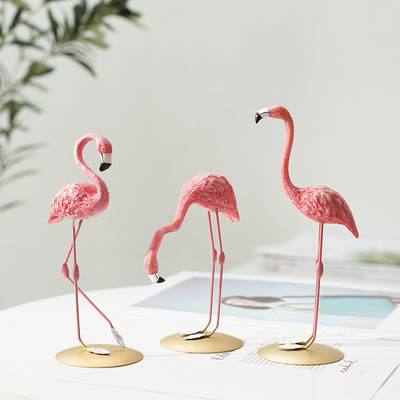 Creative ins Super Fire Flamingo Resin Ornaments Cute Animal Bedroom Living Room Decoration Valentine's Day Gift