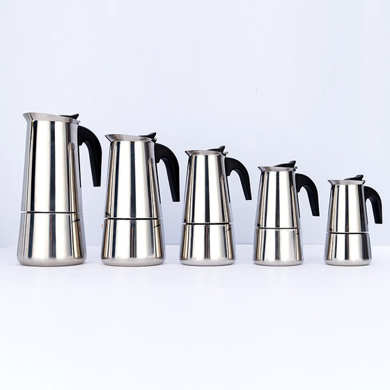 Cross-border hot stainless steel mocha pot European coffee cup portable electric coffee pot in stock wholesale