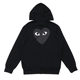 Japanese fashion brand play men's and women's lovers hooded sweater small black heart embroidery autumn and winter long sleeve plus velvet sweater