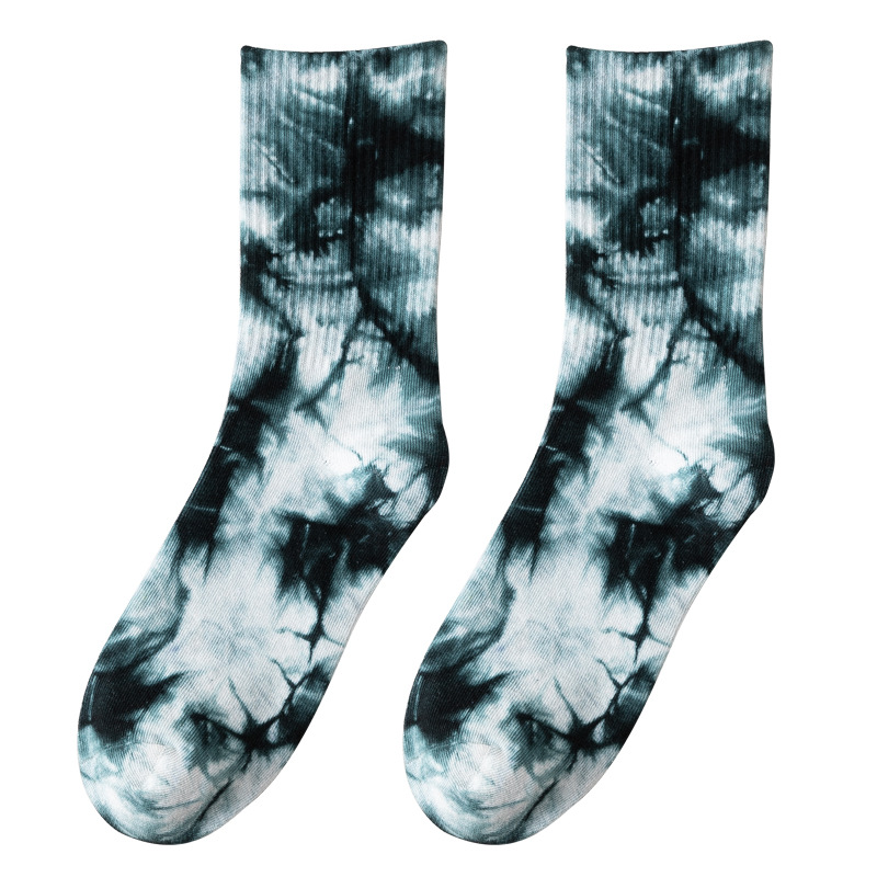 132 tie-dyed long cotton socks couple Street ins Street socks hip hop sports high fashion socks