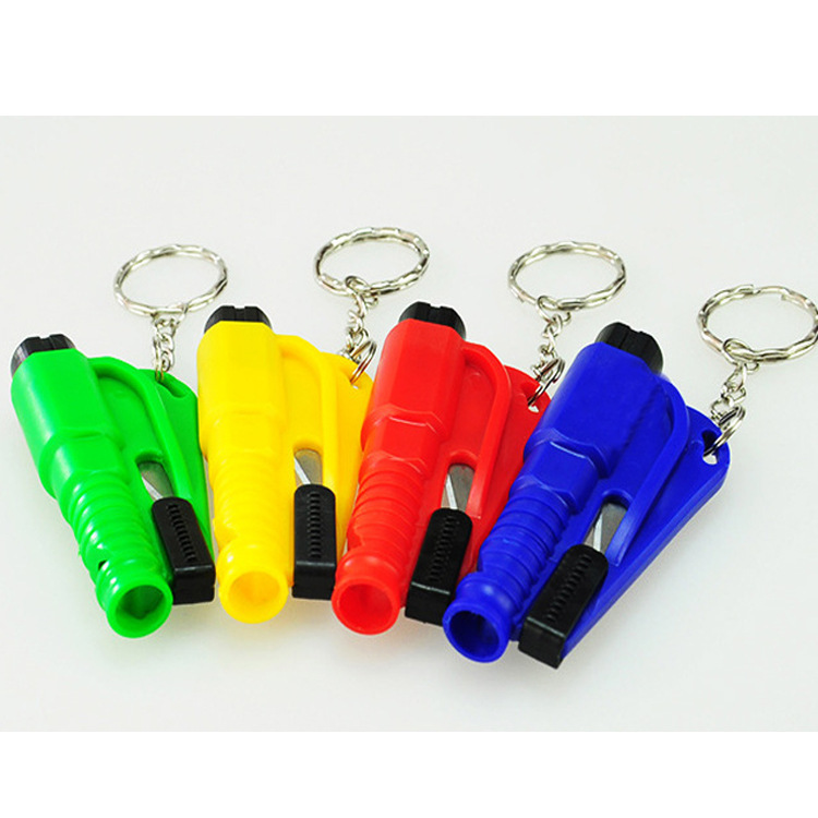 Factory direct sale keychain safety hammer wholesale printable LOGO car window breaker car mini safety hammer