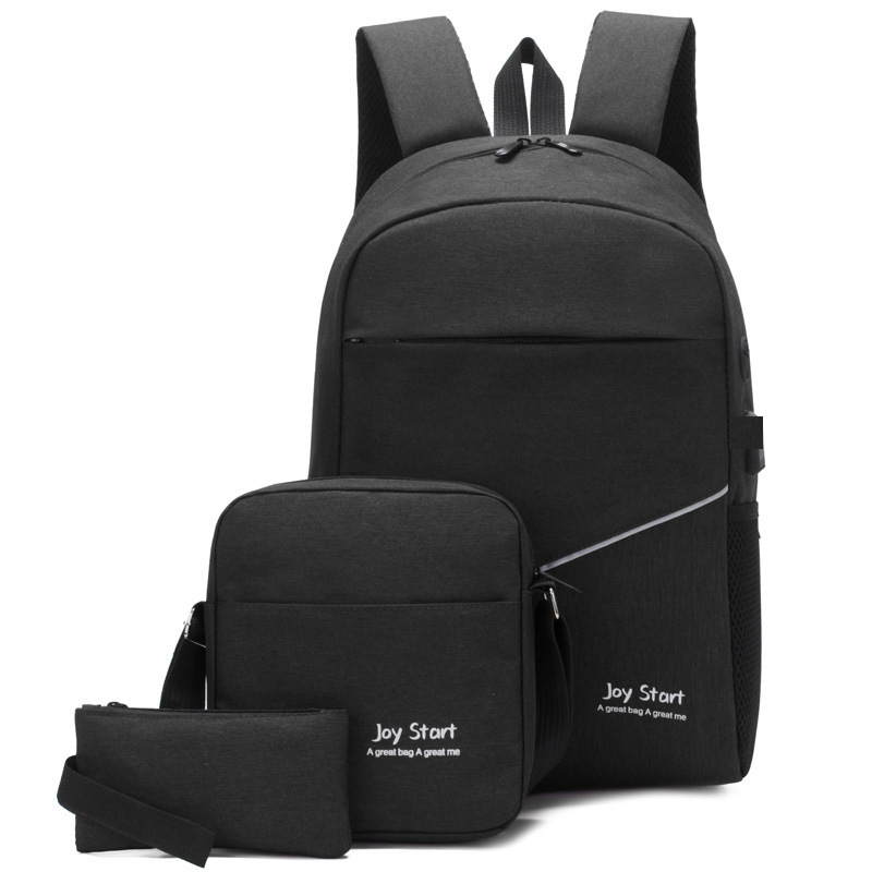 Cross-border Wholesale Business Commuter Backpack Lightweight Simple Three-piece Backpack Simple Casual School Bag Computer Bag
