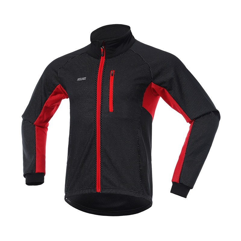 Autumn and winter three-layer composite fleece cycling clothing top windproof warm bicycle pants 20A split