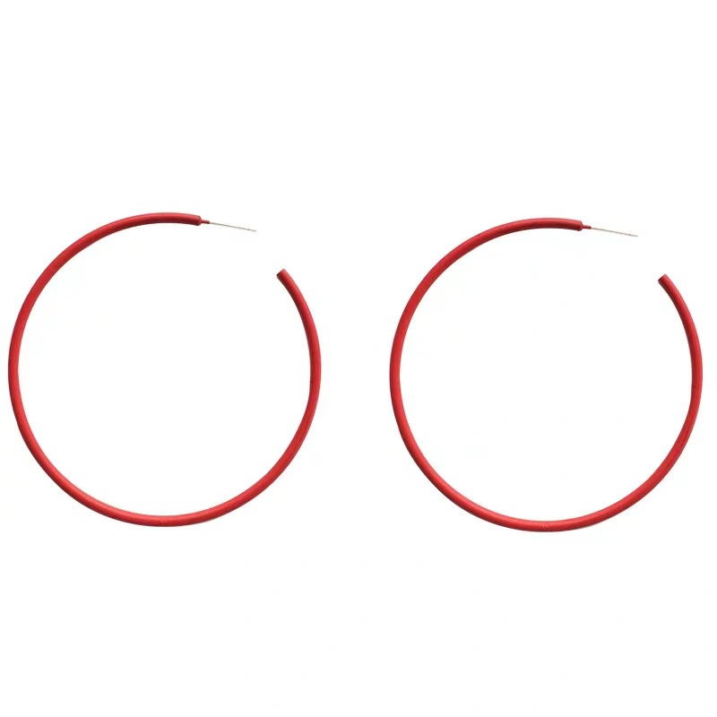 European and American Exaggerated Ear Rings Candy-colored Rubber Feel Large Circle Earrings Temperament All-match Earrings Female Manufacturers Batch