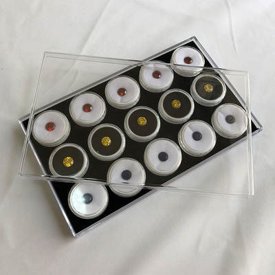 Small Round Box Bare Stone Box Round Gem Jewelry Zipper Bag Bare Diamond Rings Display Box Storage Jewelry Box