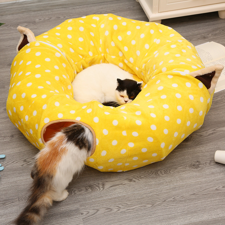 Cat Nest Cat Tunnel Toy Foldable Cat Channel Rolling Litter Cat Nest Cat Bed Pet Toy Pet Nest