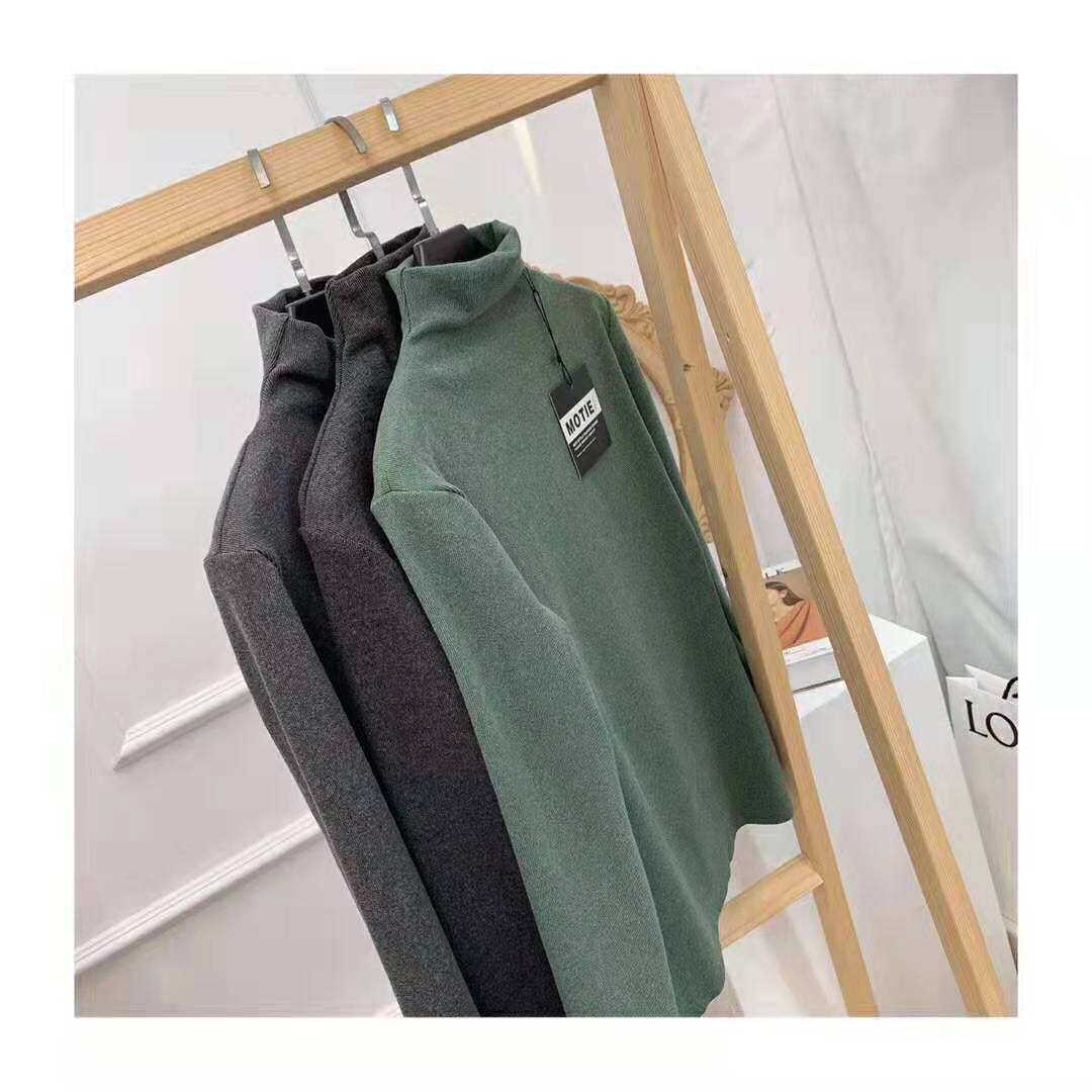 MOTIE cationic bottoming shirt 2023 autumn and winter half high collar Korean version of warm elastic sweater casual wholesale