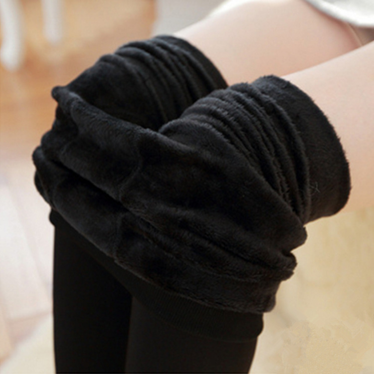 Add velvet padded Pearl velvet leggings autumn and winter foot warm pants wear one-piece pants women Factory Direct Sales