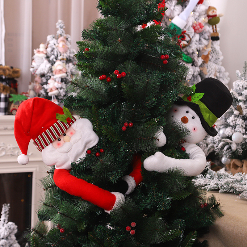 New Santa Claus Doll Tree Top Star Snowman Christmas Tree Ornaments Holiday Decoration Atmosphere Arrangement Supplies