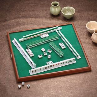 Mini Travel Mahjong Tape Pocket Travel Small 15mm Mahjong Solid Carved Sparrow Tape with Table Ruler