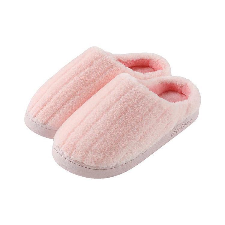 Autumn and winter cotton slippers men's simple couples home indoor warm thick wear-resistant moon plush slippers women's wholesale