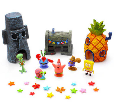 Aquarium Landscape Pineapple House Avoidance Cave Spongebob's Home Fish Tank Landscape Cartoon Ornaments Fish and Shrimp Avoidance Cave