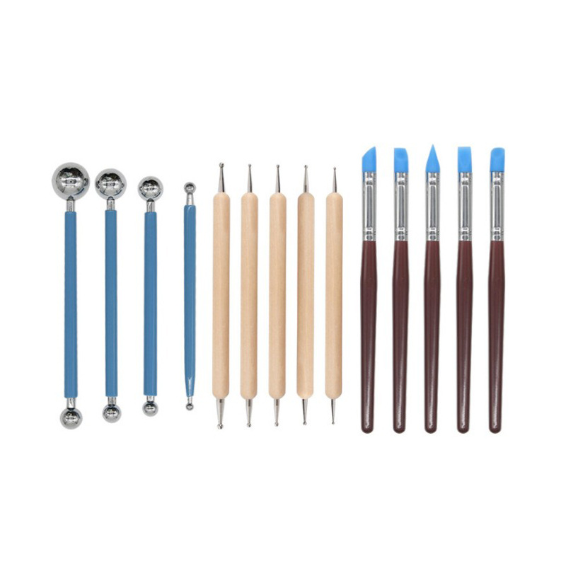 Panwenbo 24-piece clay sculpture ceramic tool combination DIY clay modeling clay soft clay clay sculpture tool