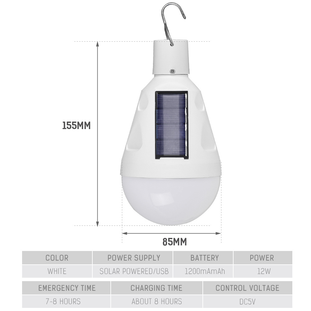 5V solar charging emergency lighting LED bulb lamp outdoor camping night market artifact bulb LED drop shipping