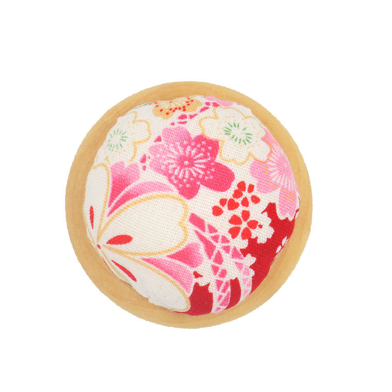 Japanese style and wind pin bag DIY manual pin holder 7cm solid wood base pin ball sewing bag pin wholesale
