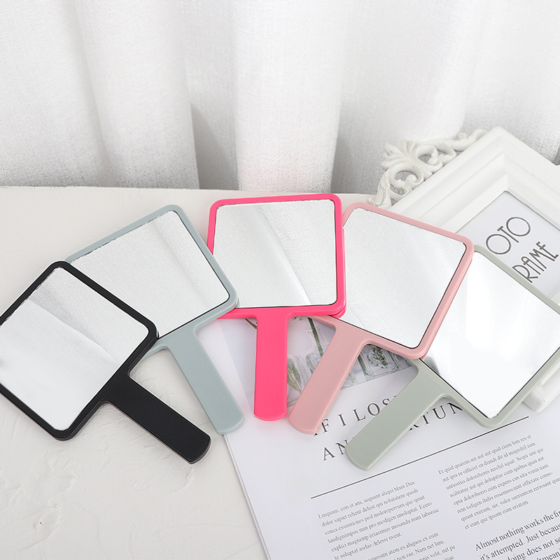 Handle mirror factory direct square handheld mirror portable beauty makeup mirror printed LOGO Beauty Mirror advertising mirror